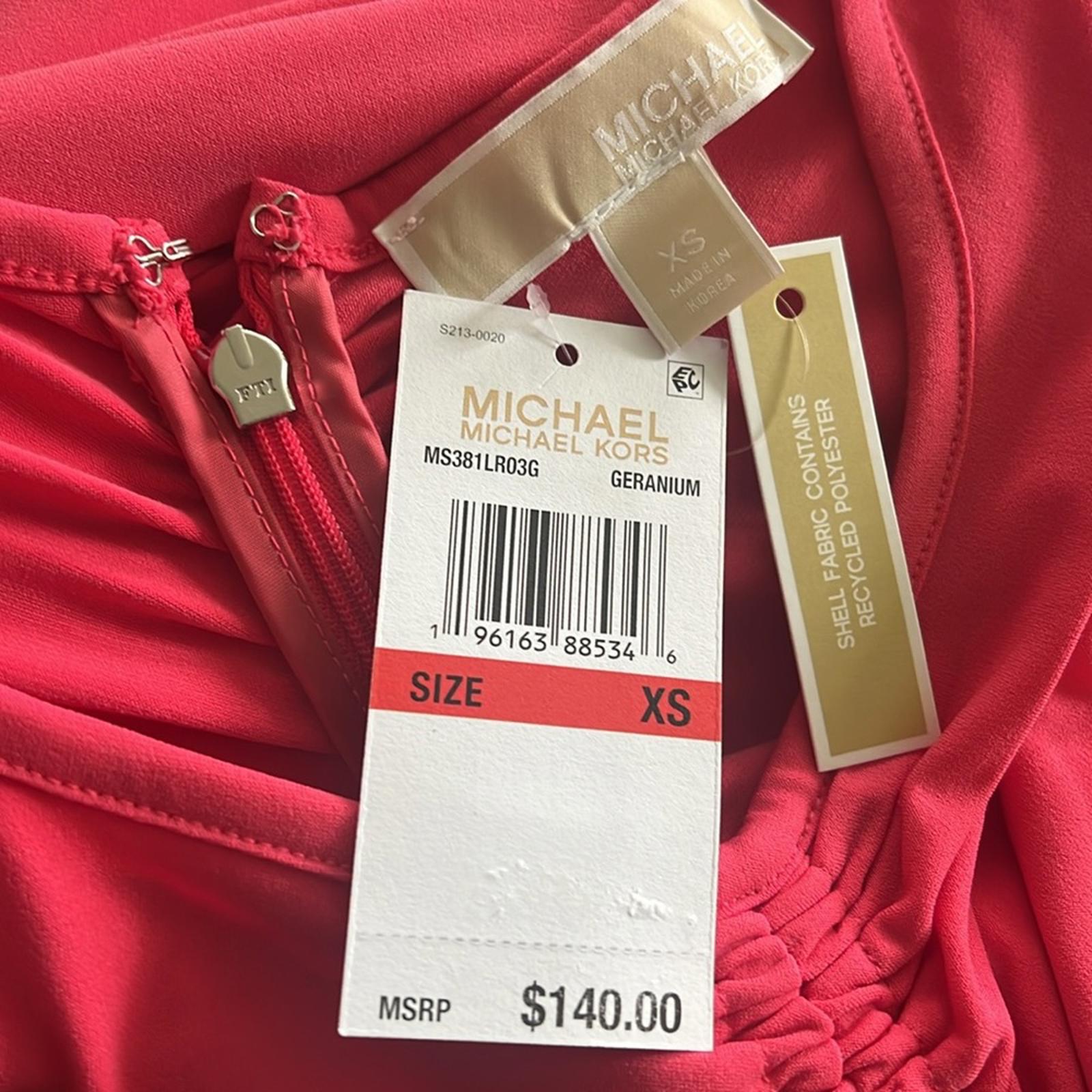 Michael Kors Ruched Matte Jersey Cocktail Halter Dress, NWT, Size XS Retail $140