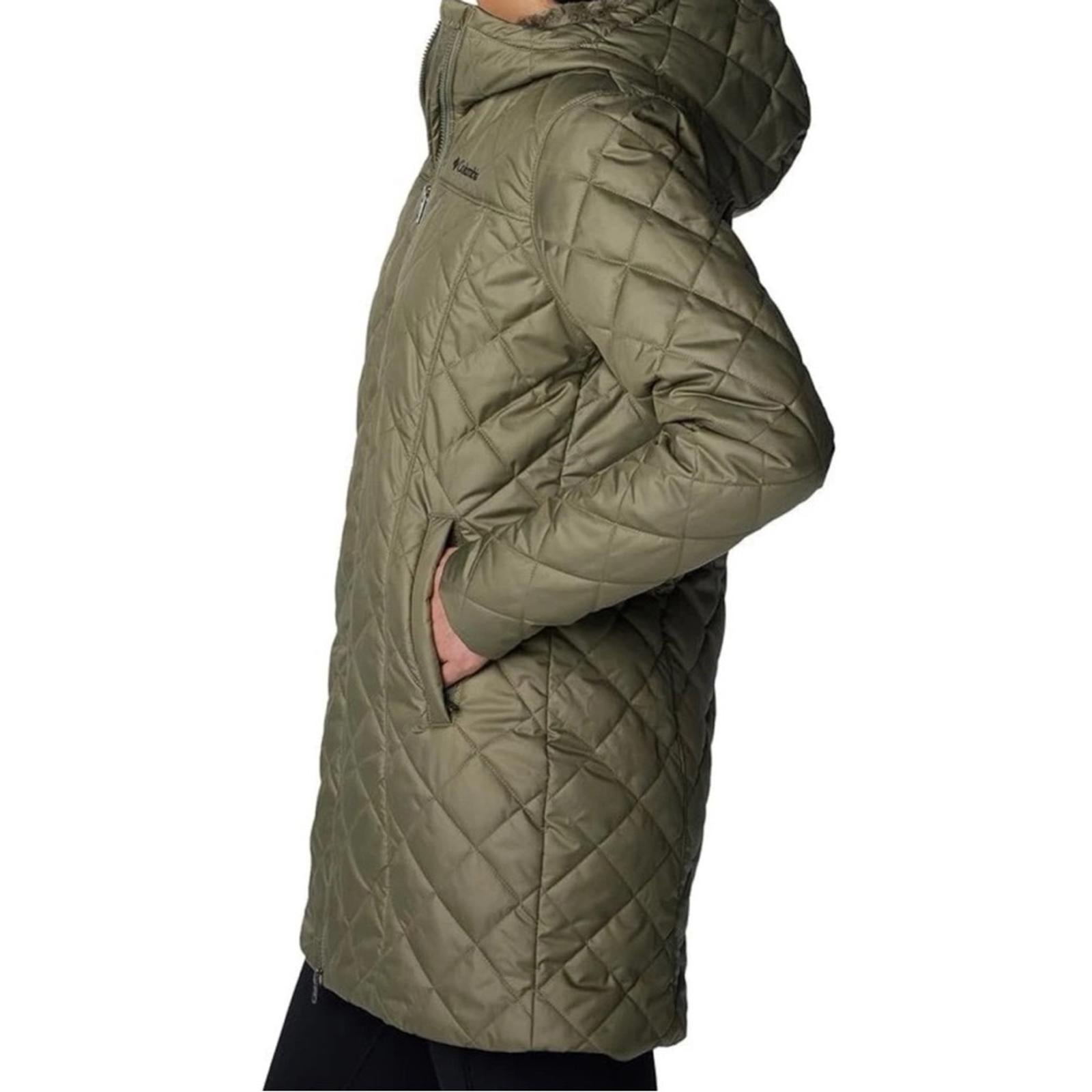 Columbia Copper Crest Hooded Fleece-Lined Mid-Length Coat in Green, NWT, Size S