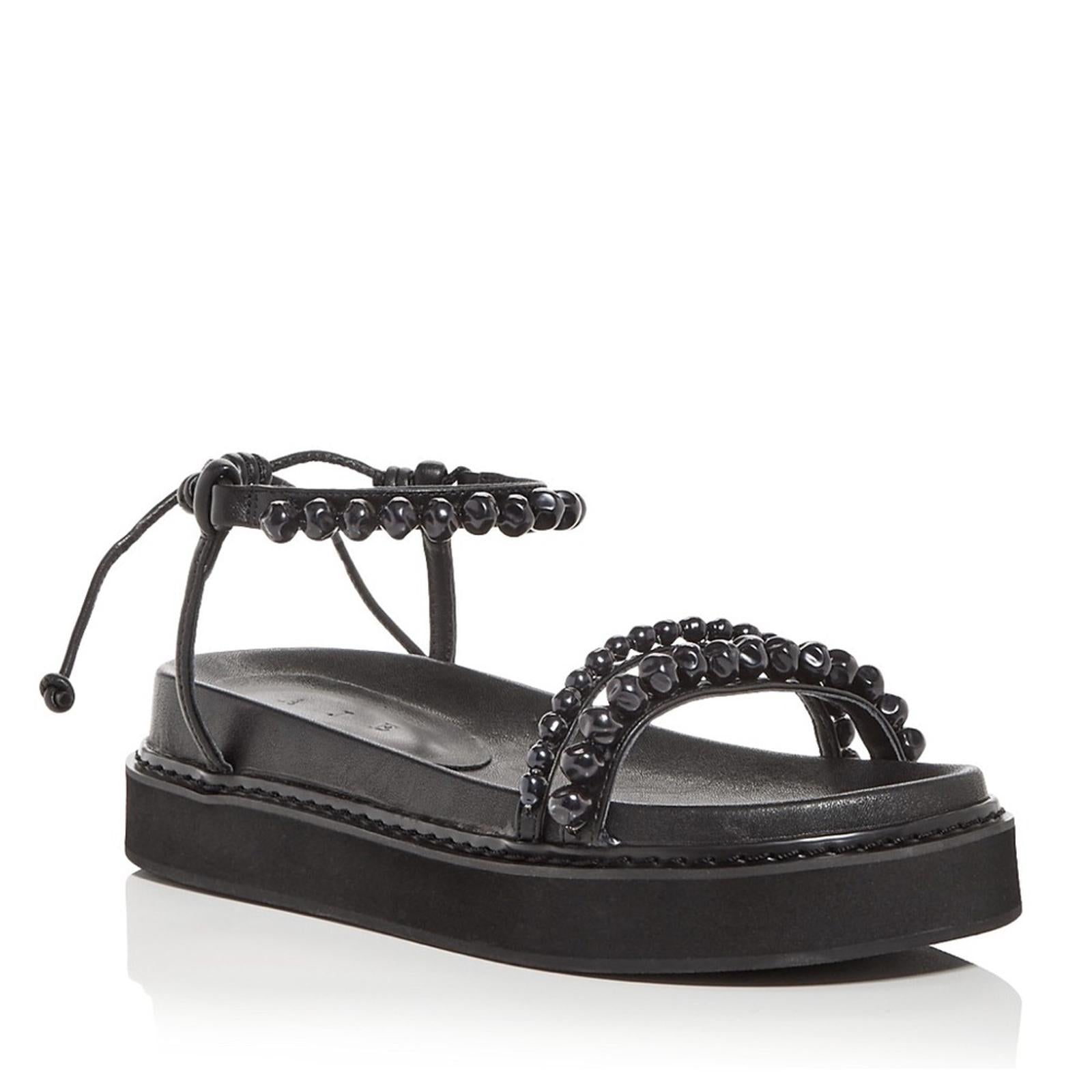 Aje BLACK Neo Pearl Embellished Platform Sandals, Size 36 New in Box +DustBag