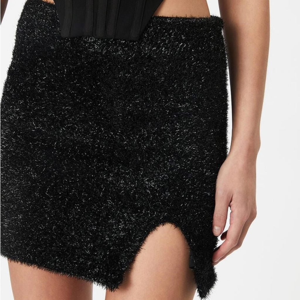 BARDOT Lurex Mini Skirt in Black, Size XS New w/Tag