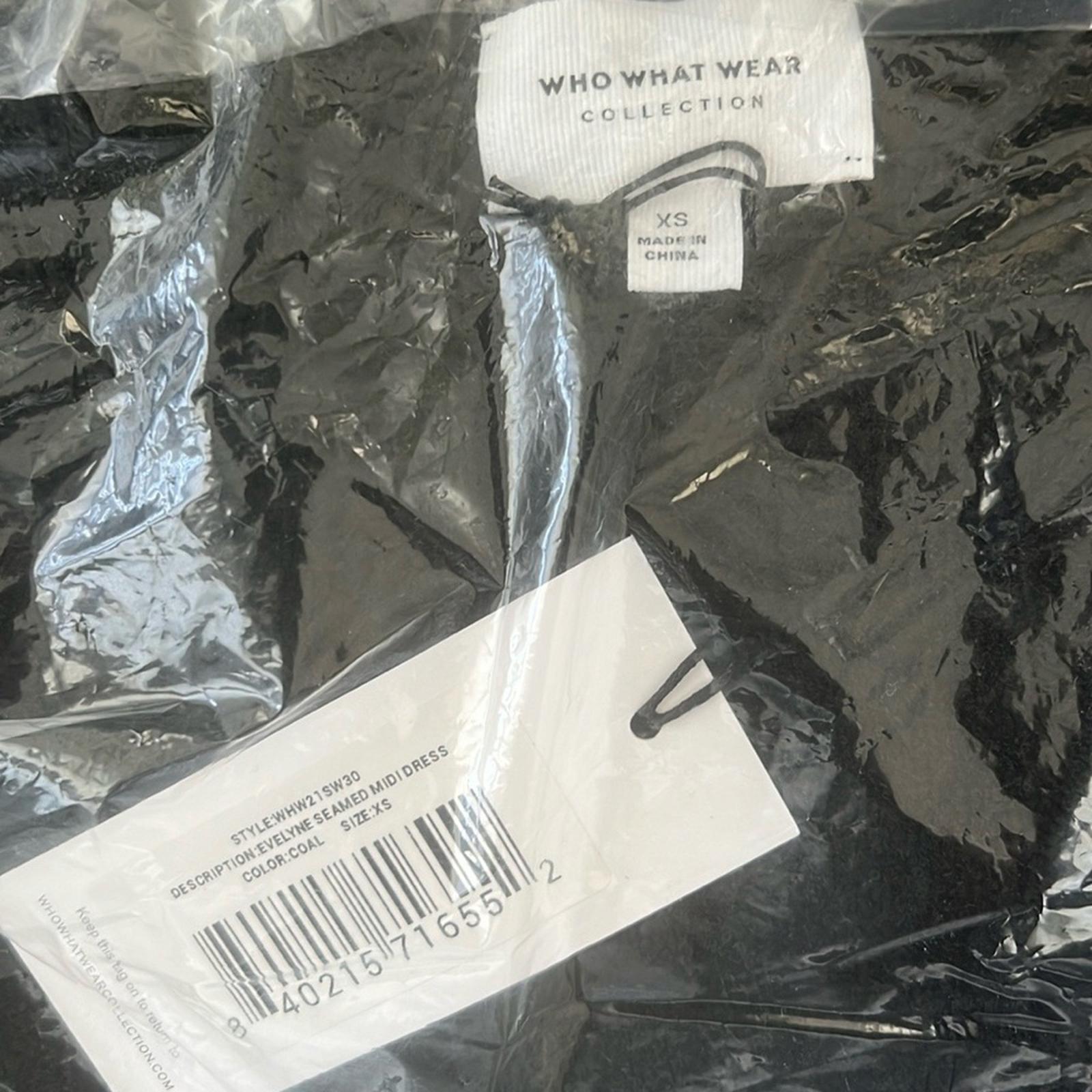 WhoWhatWear Evelyne Seamed Midi Dress, Coal/Black Size XS New w/Tag Retail $155
