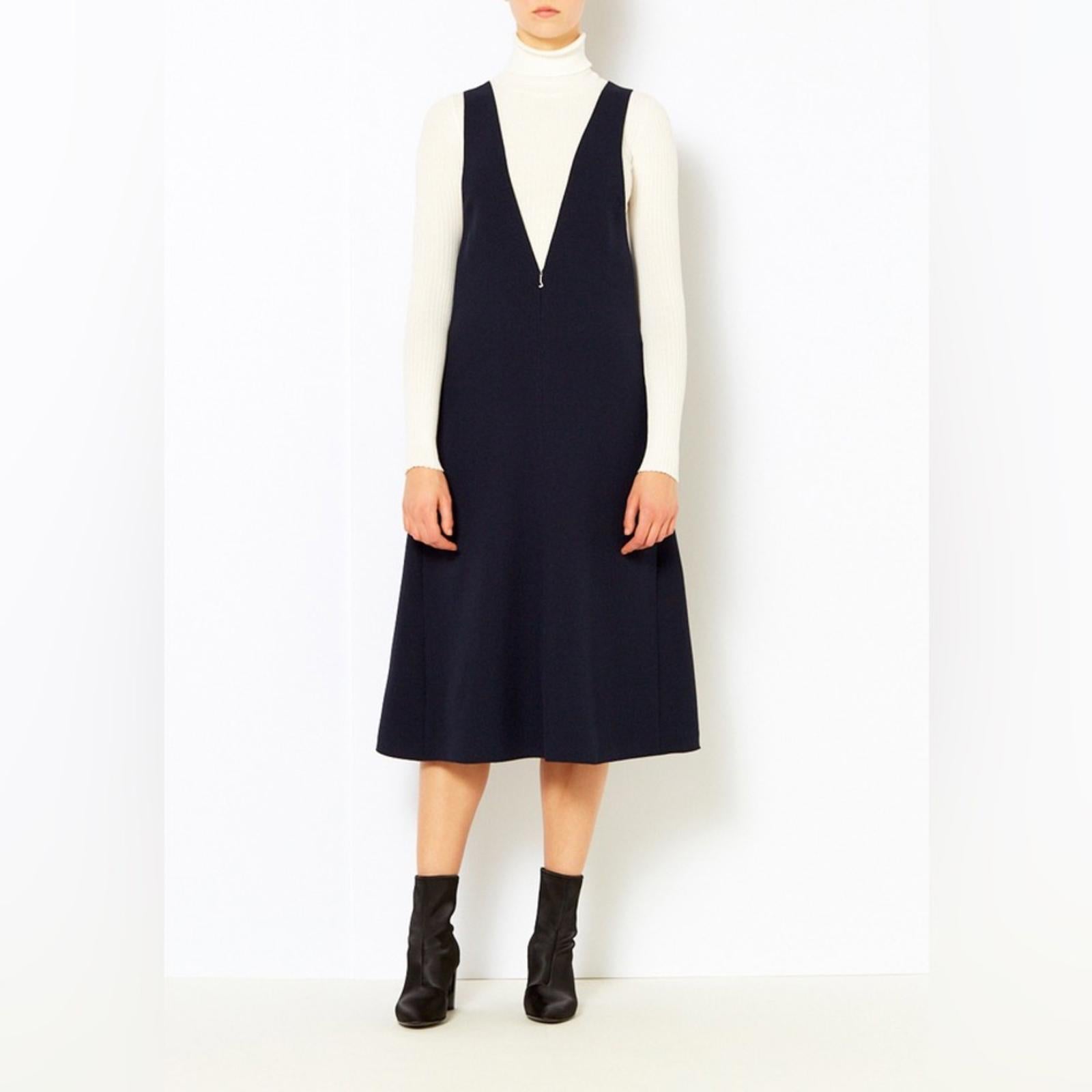 NWT TIBI Mica Crepe Jumper in Navy, Size 4 New w/Tag Retail $595