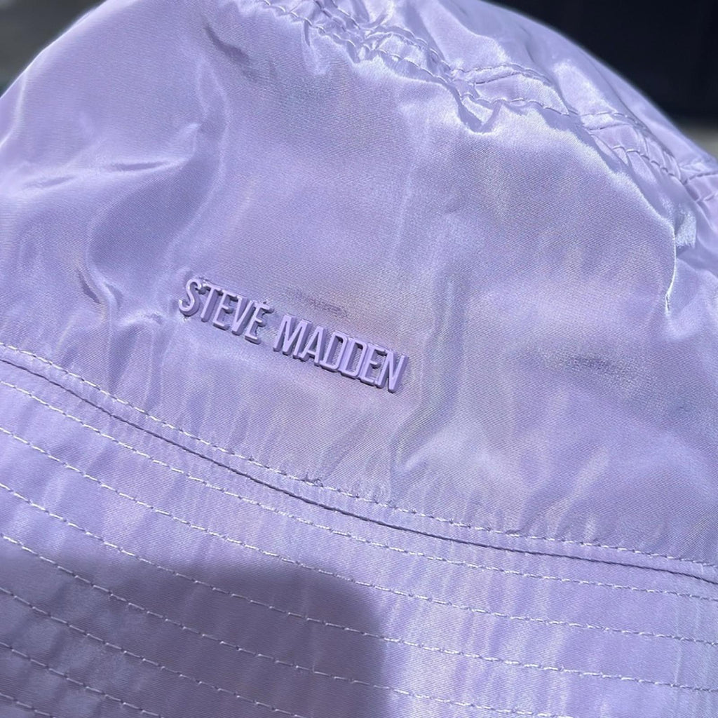 NWT Steve Madden Solid Satin-Lined Nylon Bucket Hat, Lilac Purple New w/Tag $36