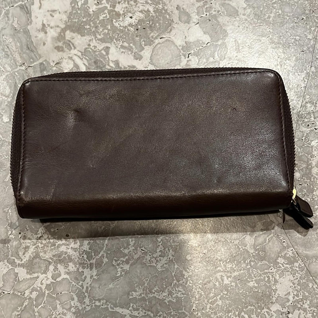 HOBO Double Zip-Around Wallet in Brown