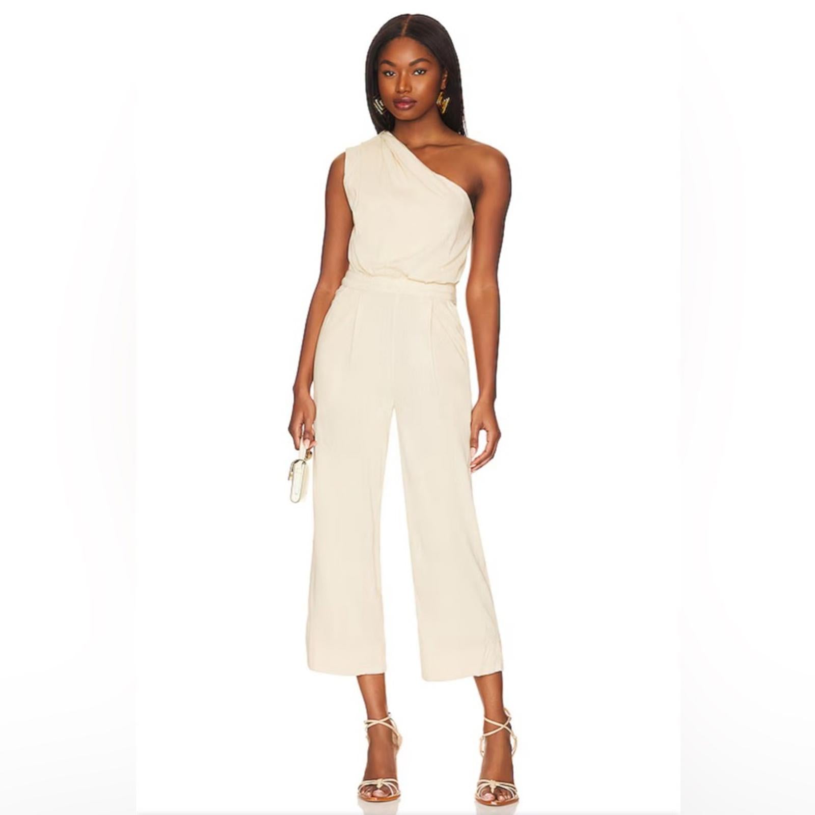 Free People Avery One-Shoulder Cropped Jumpsuit, Revolve Size 0 New w/Tag