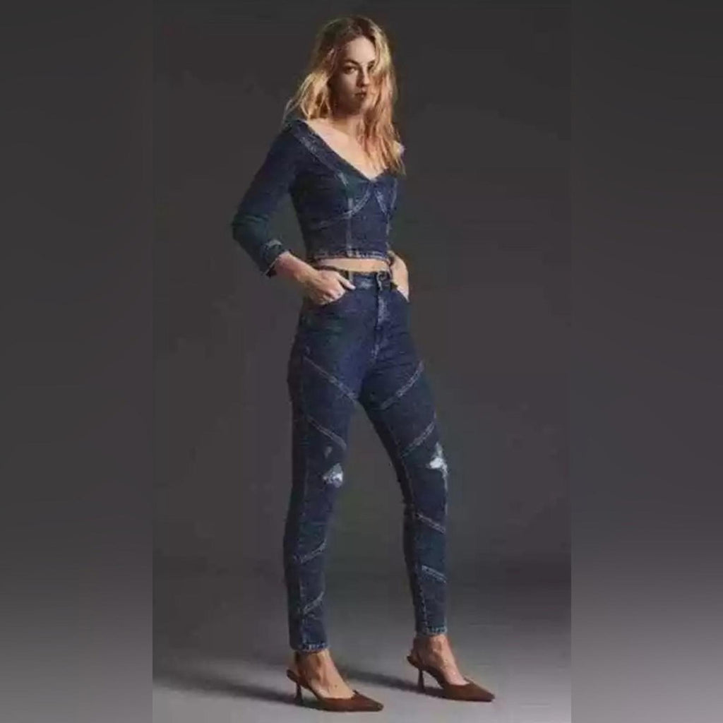 Retrofête Allegra Skinny Jeans in Blue, Size 29 New with Tag