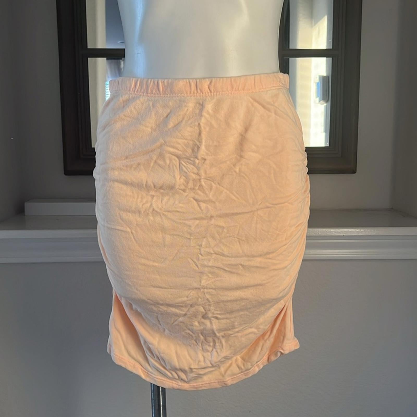 Sundry Anthropologie Peach Mini Skirt w/Side Ruching, Size 2(Medium) Retail $106