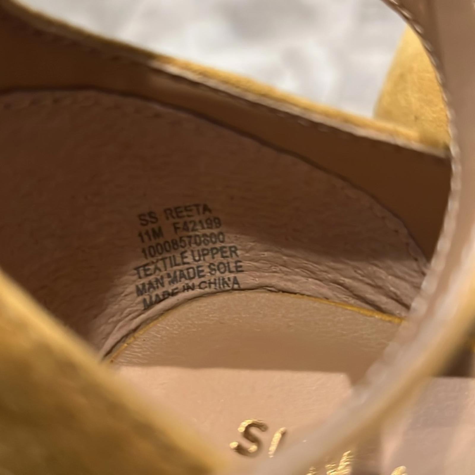 Sun+Stone Reeta Block Heel Platform Sandals in Yellow, Size 11 New