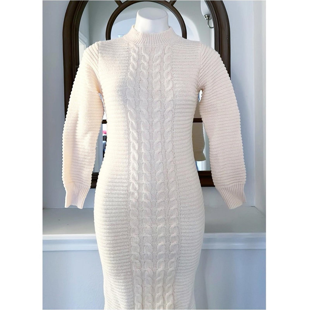 Chic Me Cable Knit Sweater Dress Size S New in Packaging