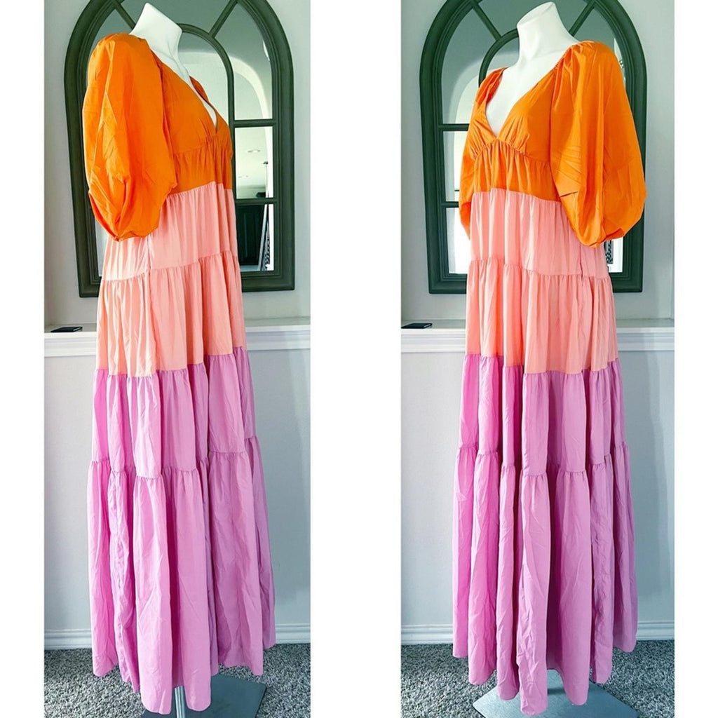 Staud x Revolve Meadow Maxi Tiered Dress, Size M New w/Tag SOLD OUT!