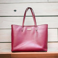 Michael Kors Red Leather Tote Bag in Burgundy, Retail $348