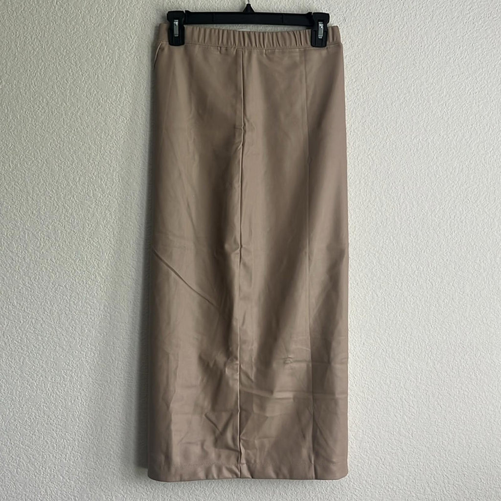 Enza Costa Faux Leather Faux Wrap Midi Skirt, NWT, Size 0 $295