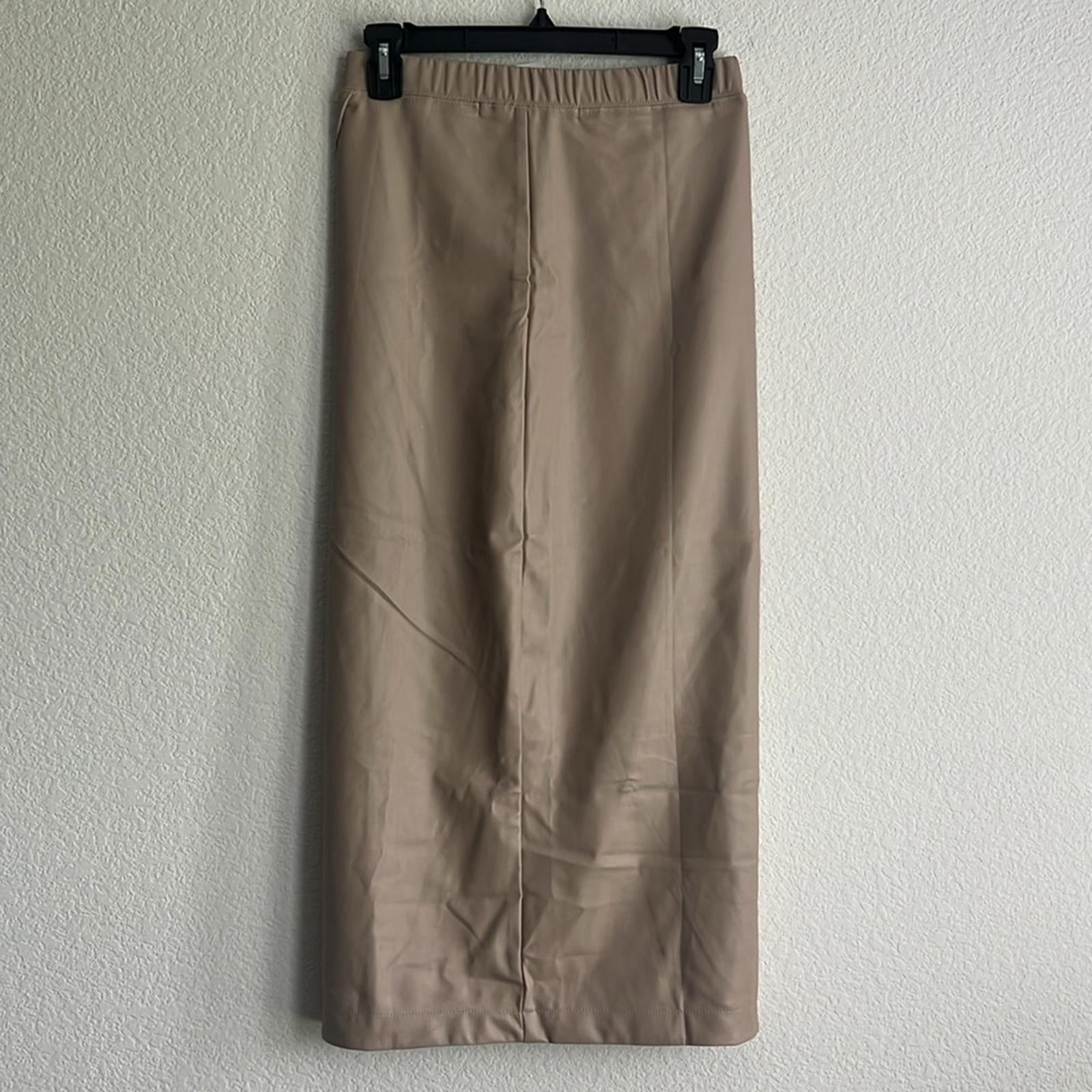 Enza Costa Faux Leather Faux Wrap Midi Skirt, NWT, Size 0 $295