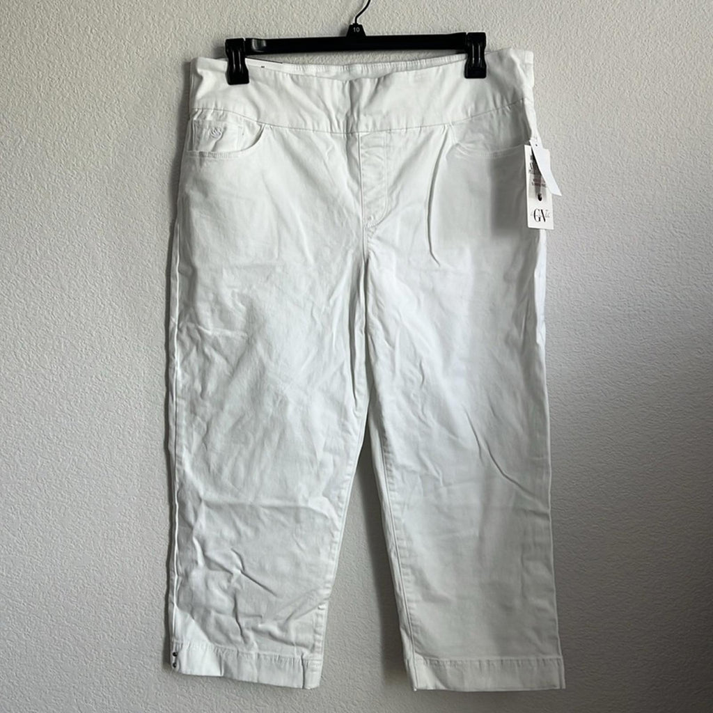 Gloria Vanderbilt Pull-On Amanda Stretch Capri Jeans in White, NWT, Size 16
