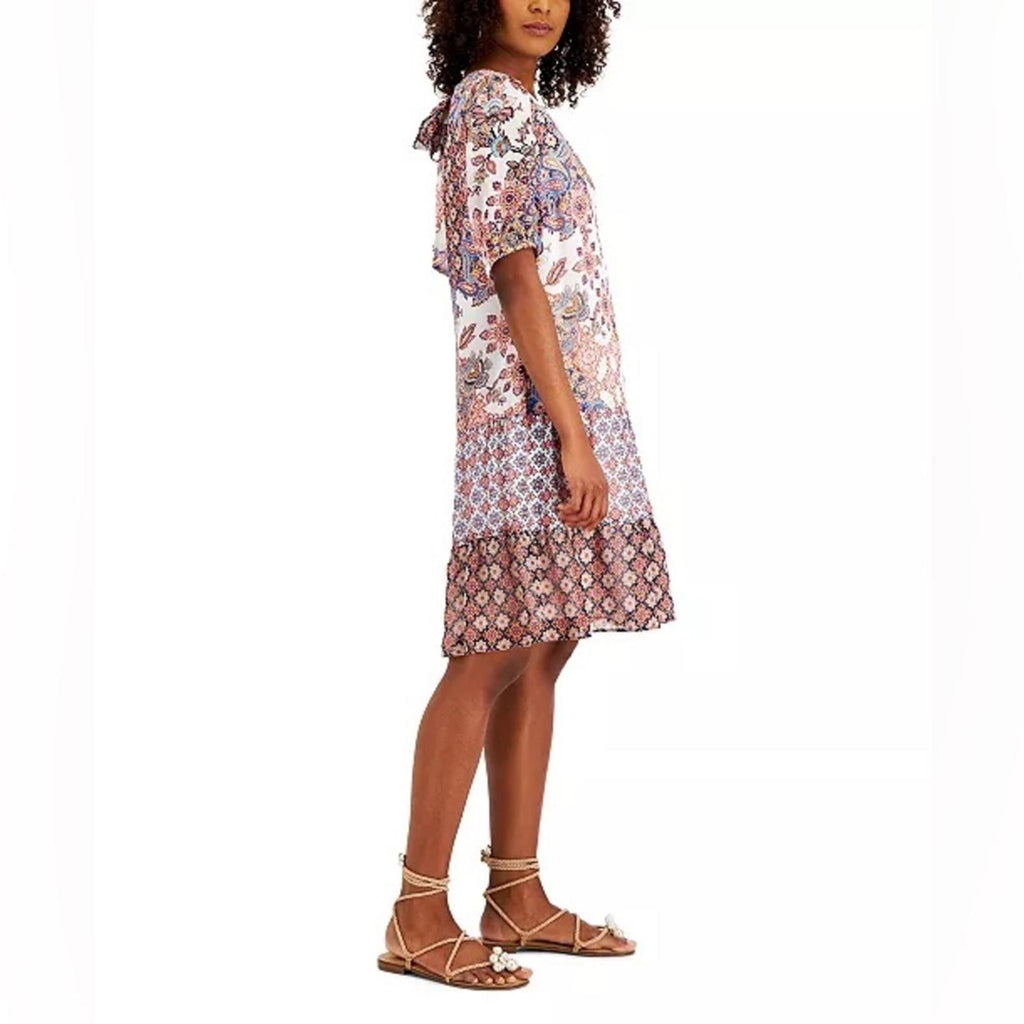 INC Mixed-Print Tiered Dress, NWT, Size XL