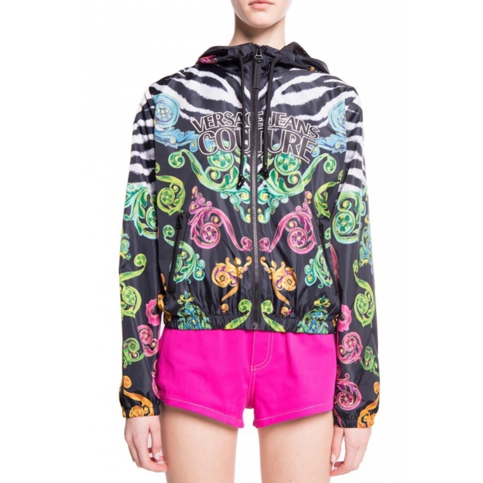 Versace Jeans Couture Multicolor Windbreaker Jacket, NWT, Size 8