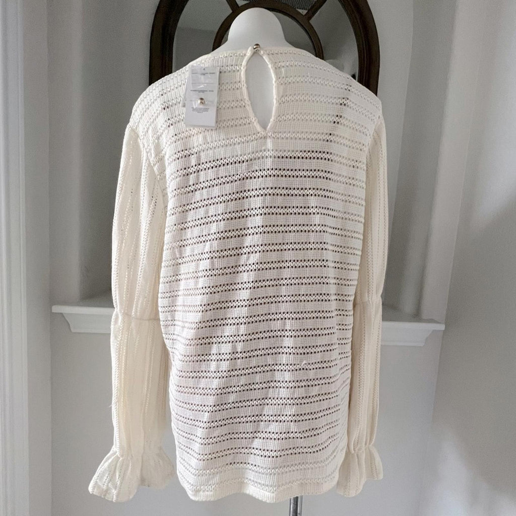 MK Long Sleeve Blouse in Bone/Cream, Size XL New w/Tag