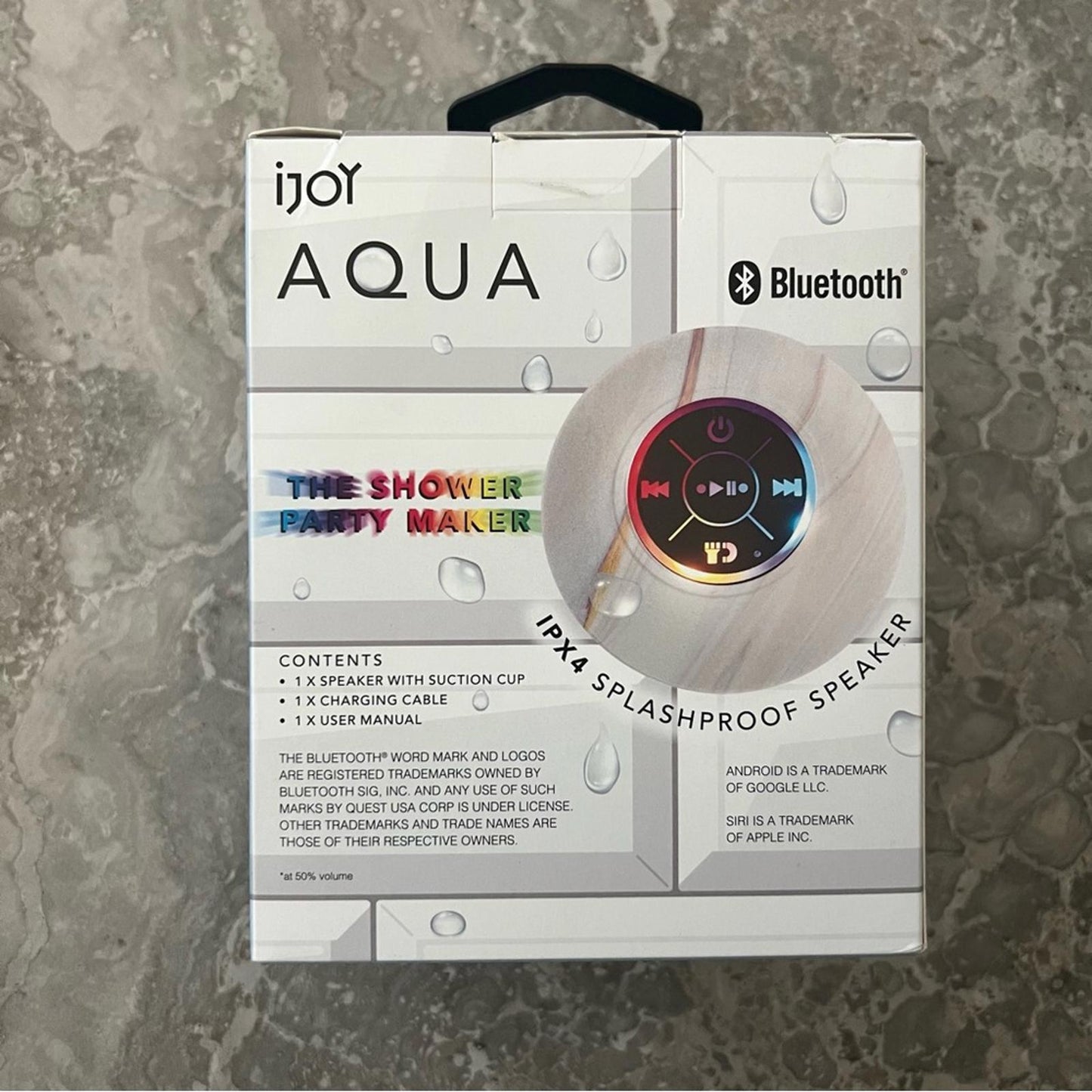 iJoy LED Suction Shower Speaker, New in Box