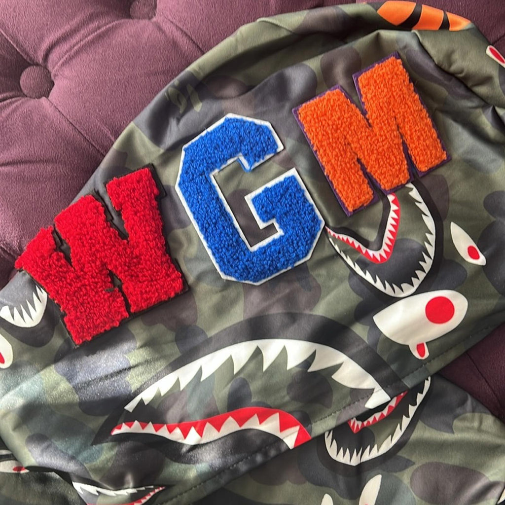 NEW 1st Camo Shark Relaxed Full Zip Hoodie, Size M NEW w/o Tag EXCELLENT!