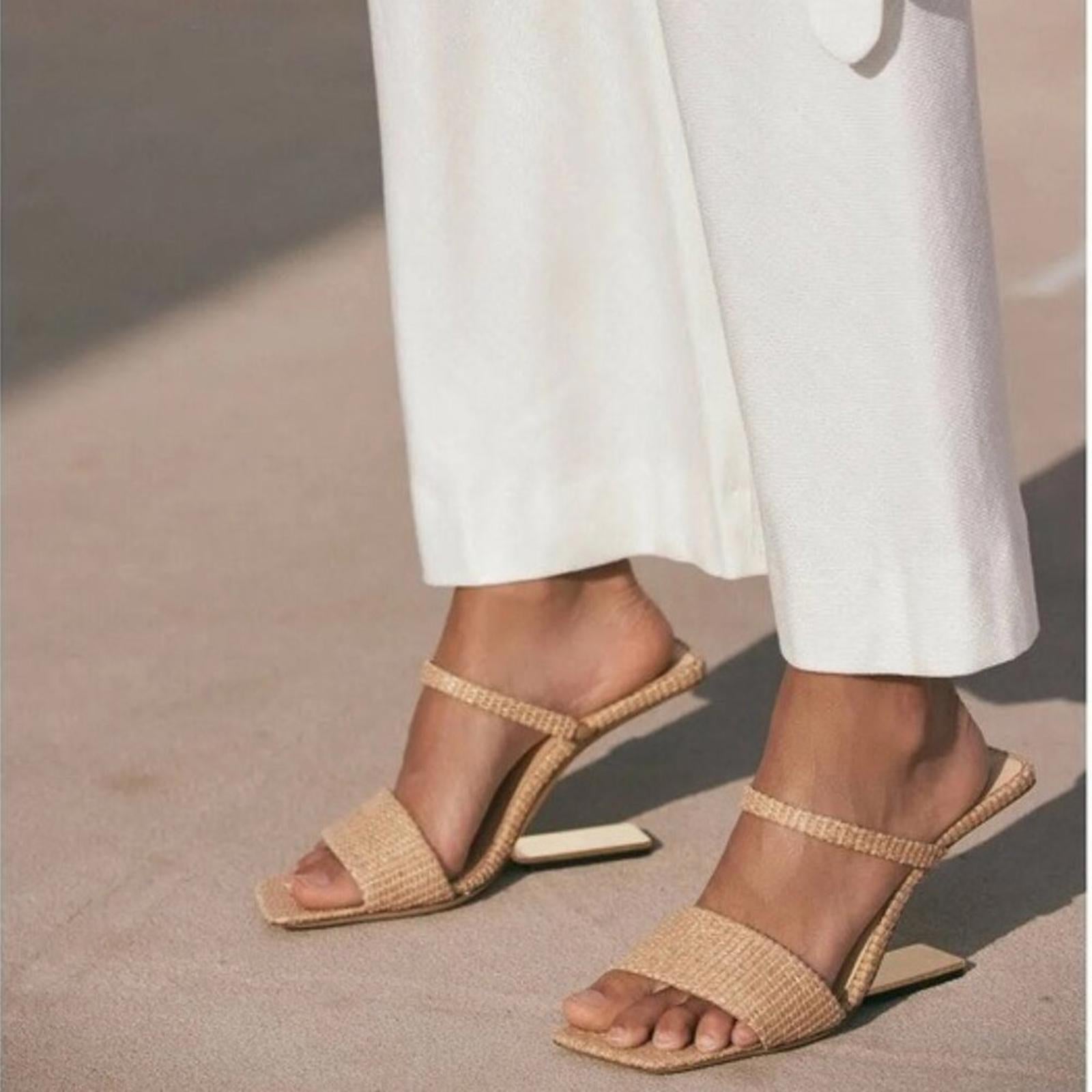 Cult Gaia x Revolve BLACK Rene Cut-Out Heel Sandals, EU39 NEW +DustBag