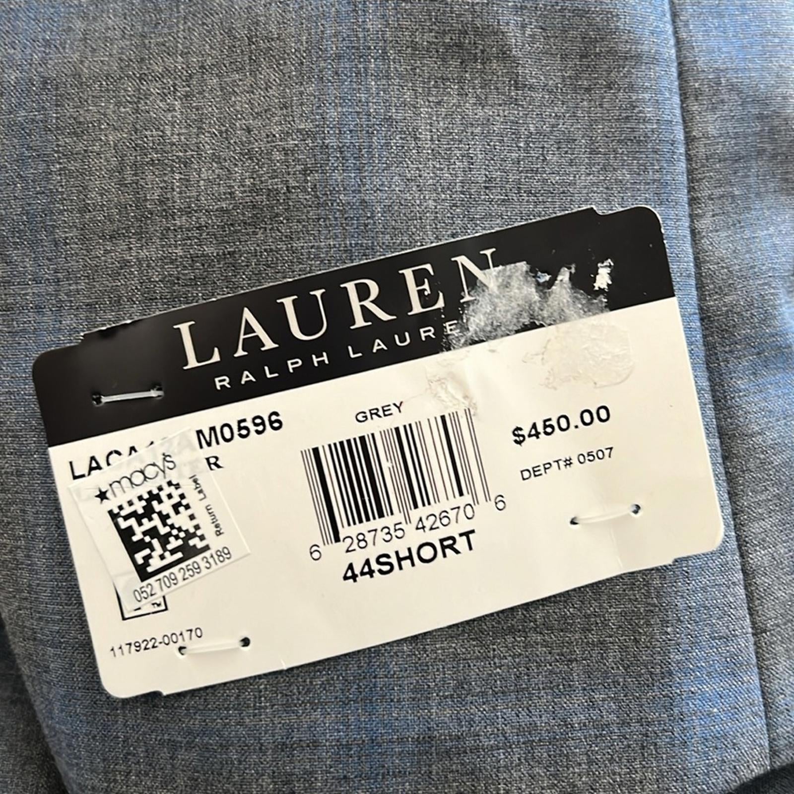$450 Lauren Ralph Lauren Gray Blue Plaid Classic-Fit Blazer, UltraFlex Size 44S