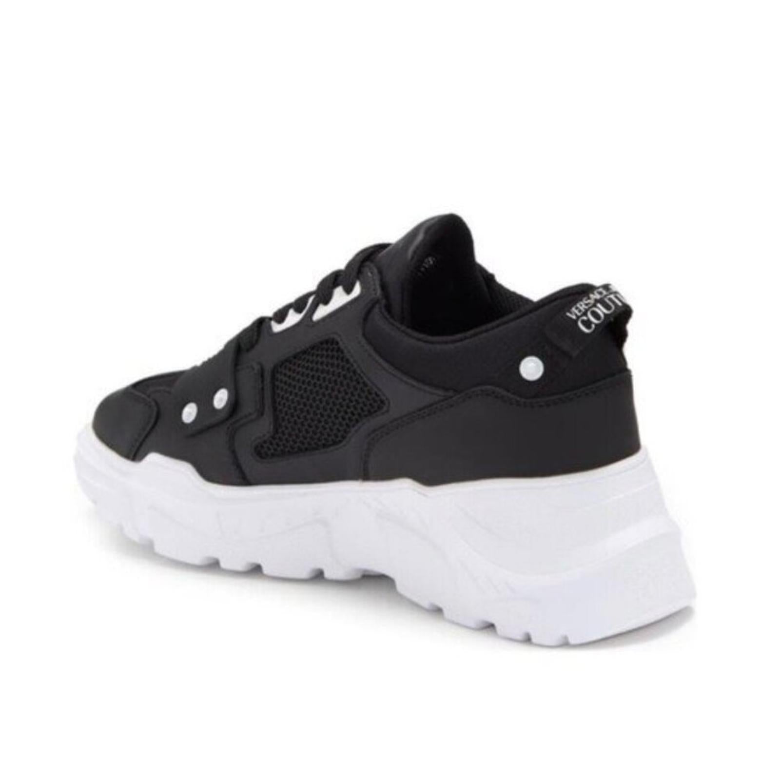 Versace Low-Top Chunky Sneakers in Black & White, Size 42, NEW in Box w/Dust Bag