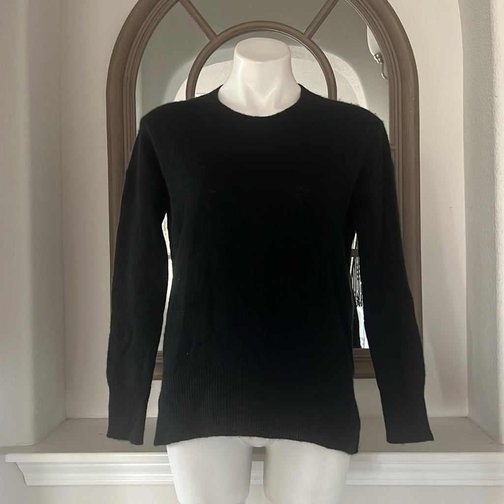 Sutton Studio Cashmere Crewneck in Black, Size XS NEW w/Tag $215