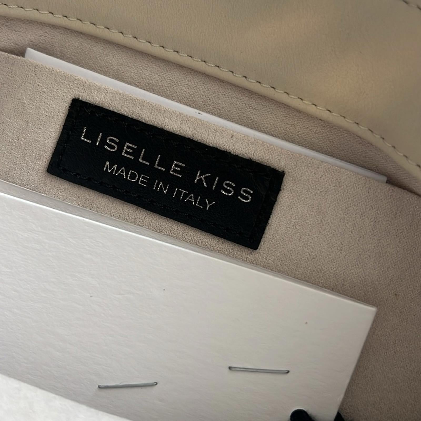 Liselle Kiss Chelsea Ball Chain Shoulder Bag, Iridescent Silver, Made in Italy