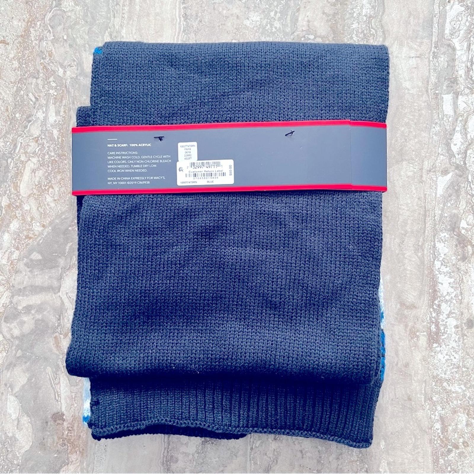 NEW Club Room Men's Bulldog Hat & Scarf Set Blue Navy, New w/Tag Retail $50