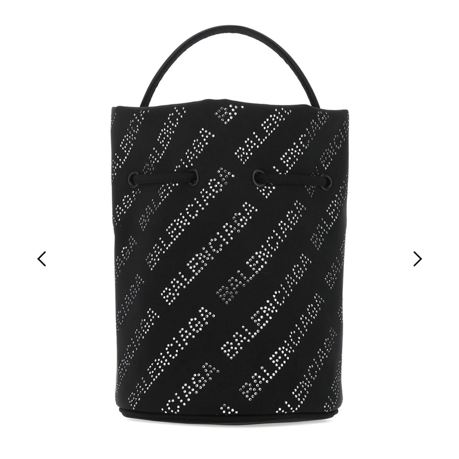 NEW Balenciaga Wheel XS Drawstring Bucket Bag, Black/Crystal $1,390 Sold Out