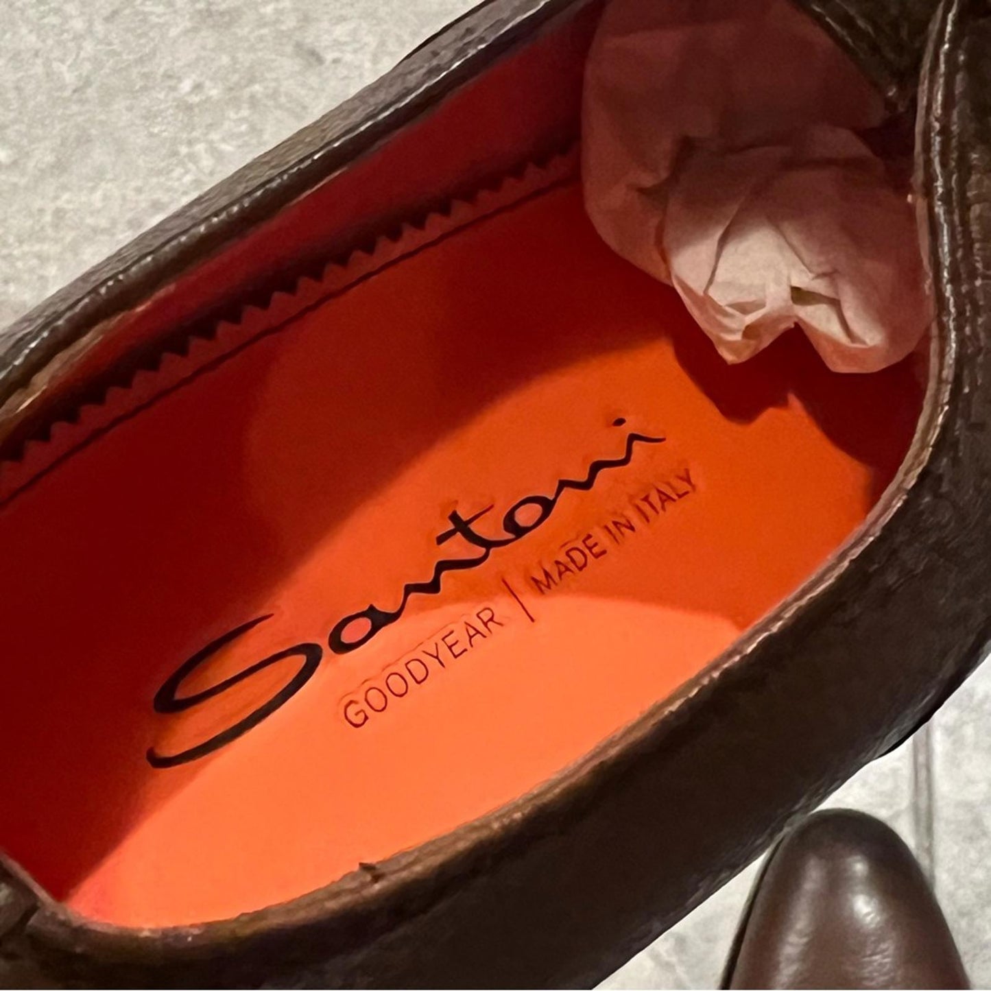 Santoni Men's Simon Cap Toe Oxfords in Cognac, Size UK10 US11 New +DustBag