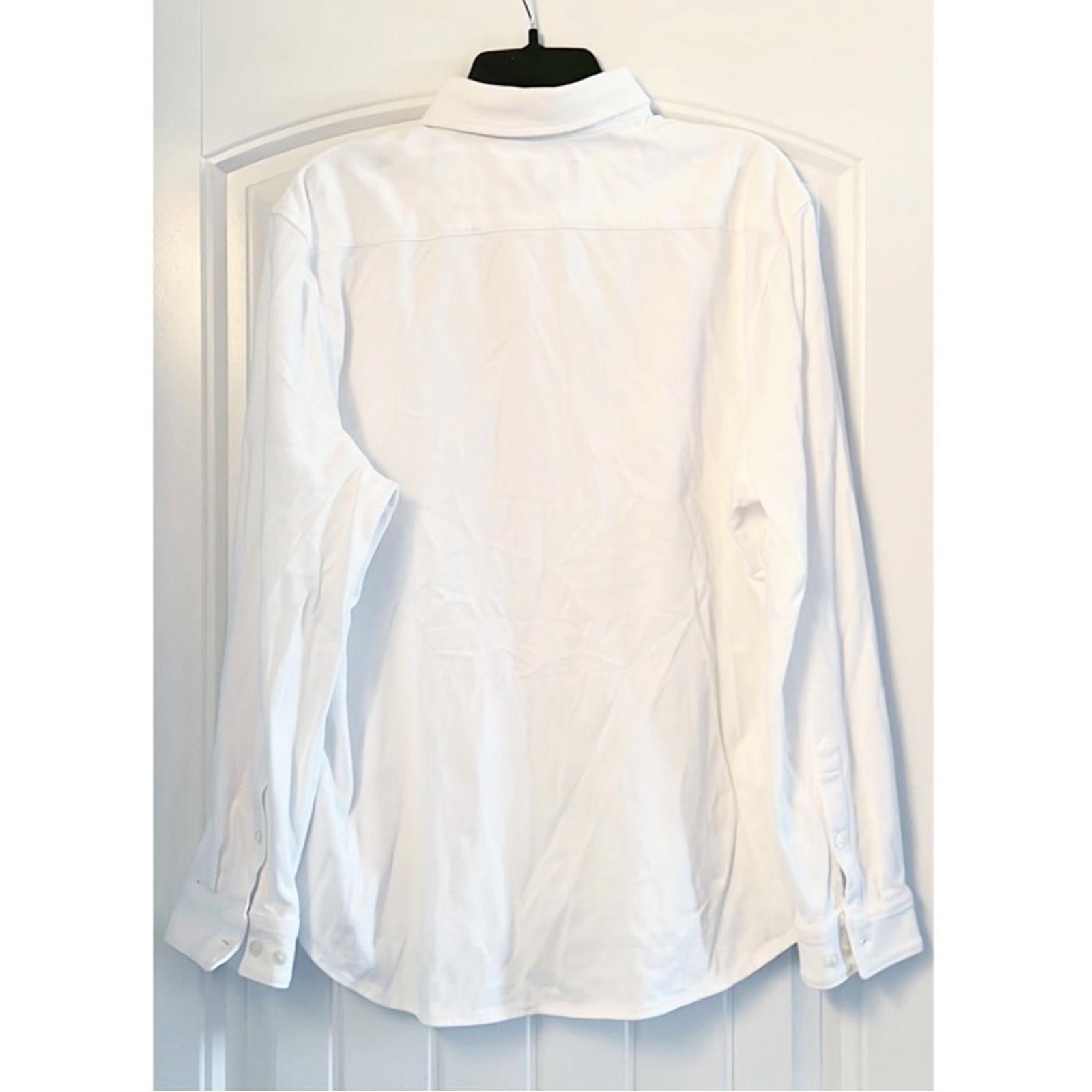 EXPRESS Cotton Textured Button Front Shirt in White, Size L (16-16.5) EXCELLENT!