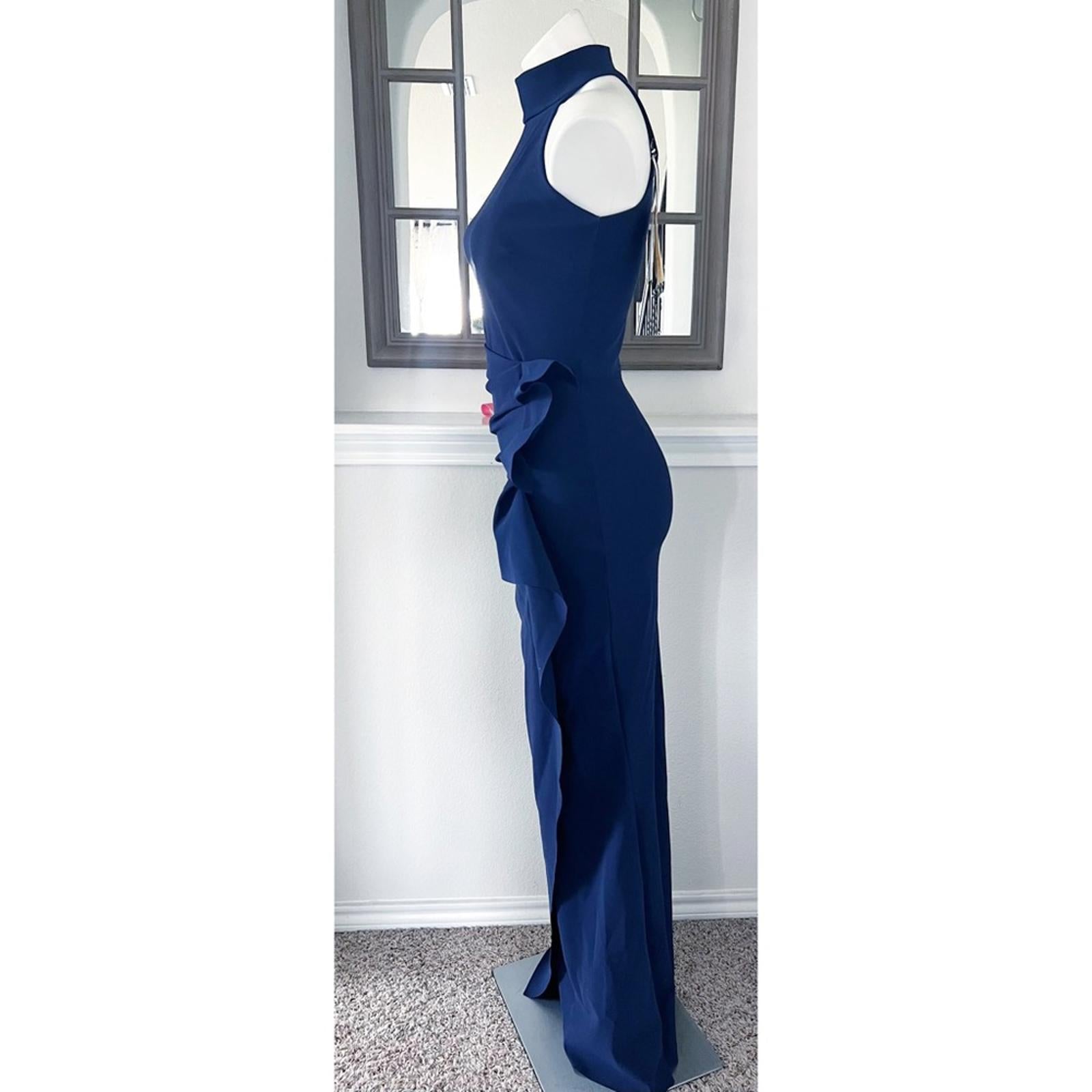 Chiara Boni La Petite Robe Gudrum Halter Ruffle Gown (Made in Italy) Size 16 NEW