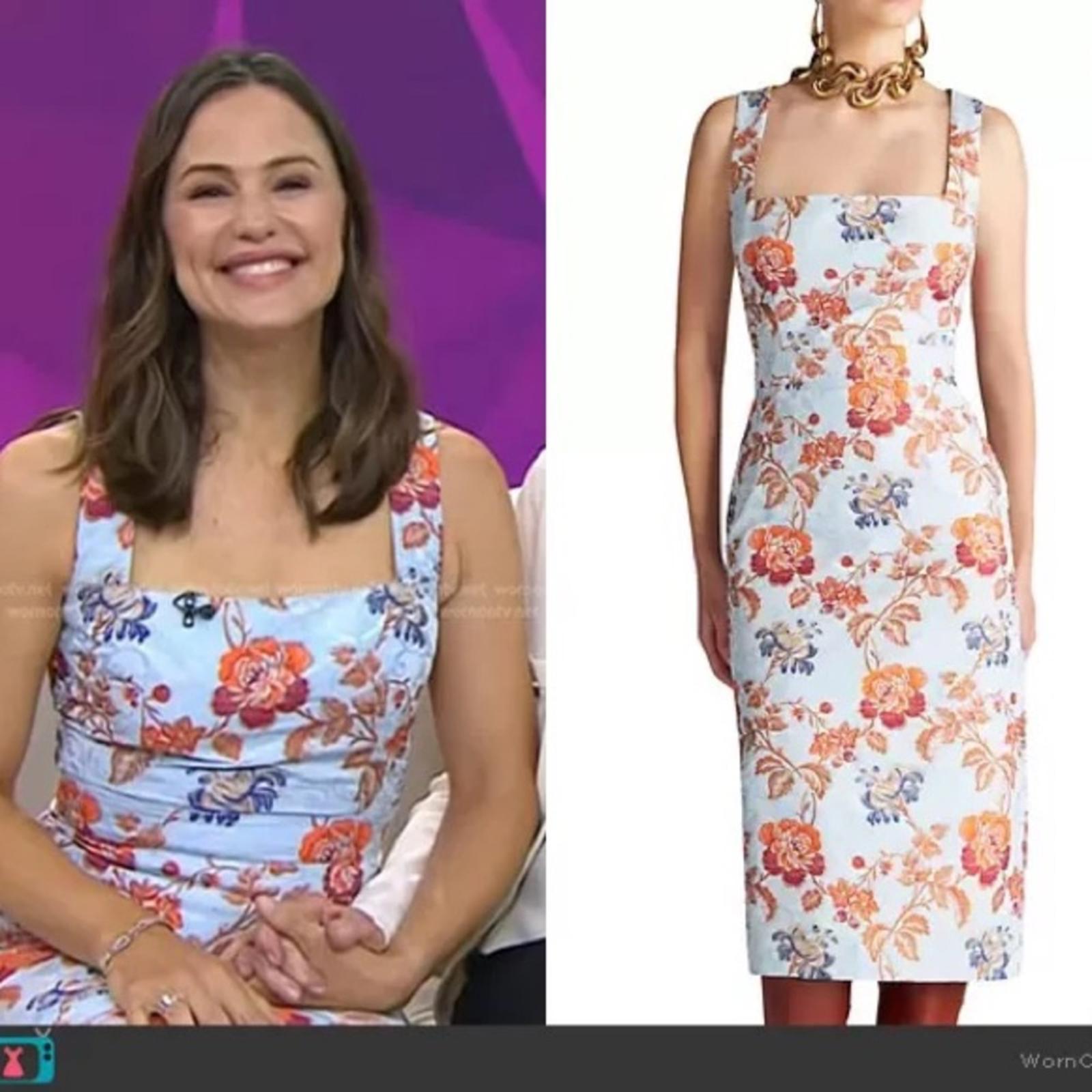 Etro Jacquard Floral Sheath Dress in Pale Blue Multi, Size 36, NEW $2300