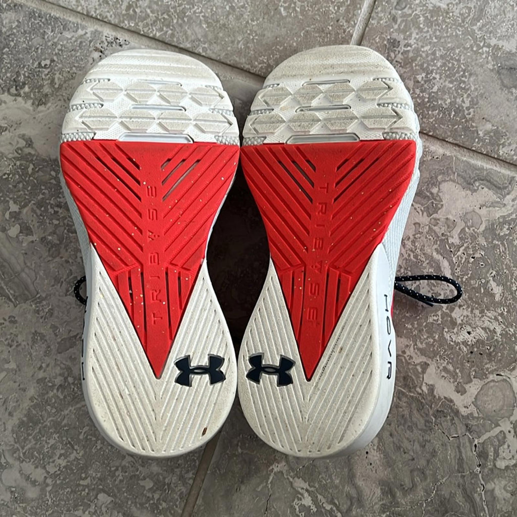 Under Armour Project Rock 2 Blood Orange / Grey Sneakers Size US 6.5 EXCELLENT!