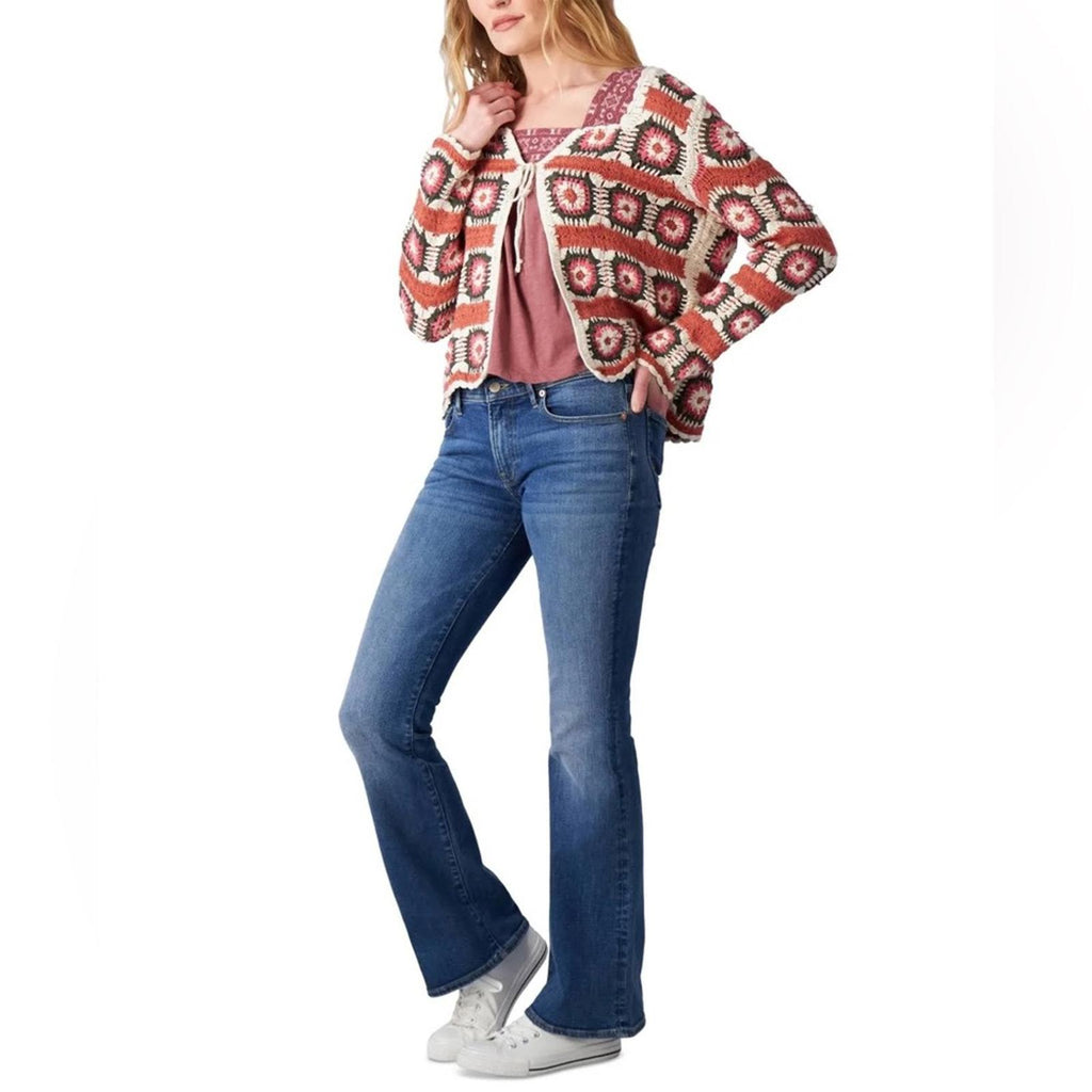 Lucky Brand Geo Crochet Cardigan, NWT, Size L