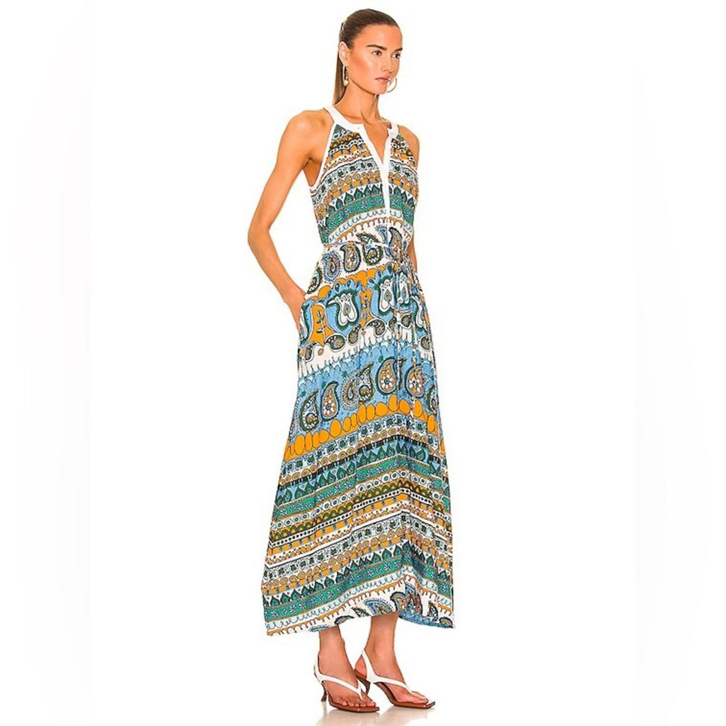 STAUD Lisette Paisley Print Maxi Dress, Size S, New w/Tag