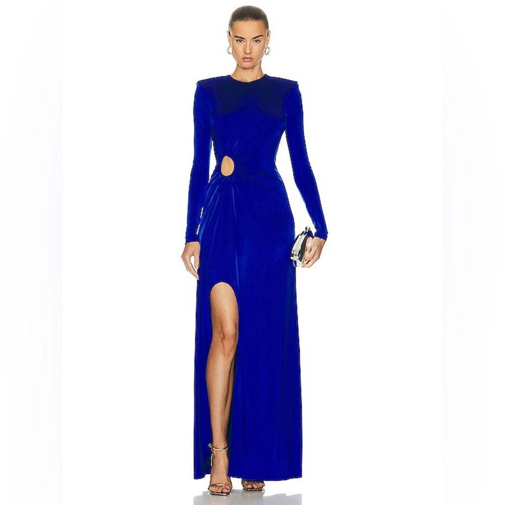 Et Ochs Katherine Gathered Column Cut-Out Gown Dress Size 8 New w/Tag $1,795