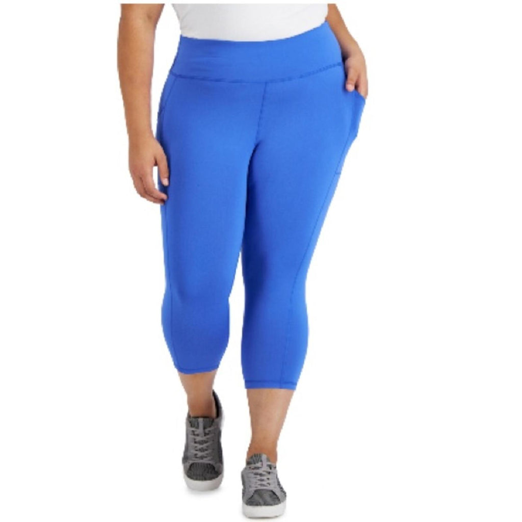 ID Ideology Crop High-Rise Side Pocket Leggings, Blue Illusion Size 1X New w/Tag