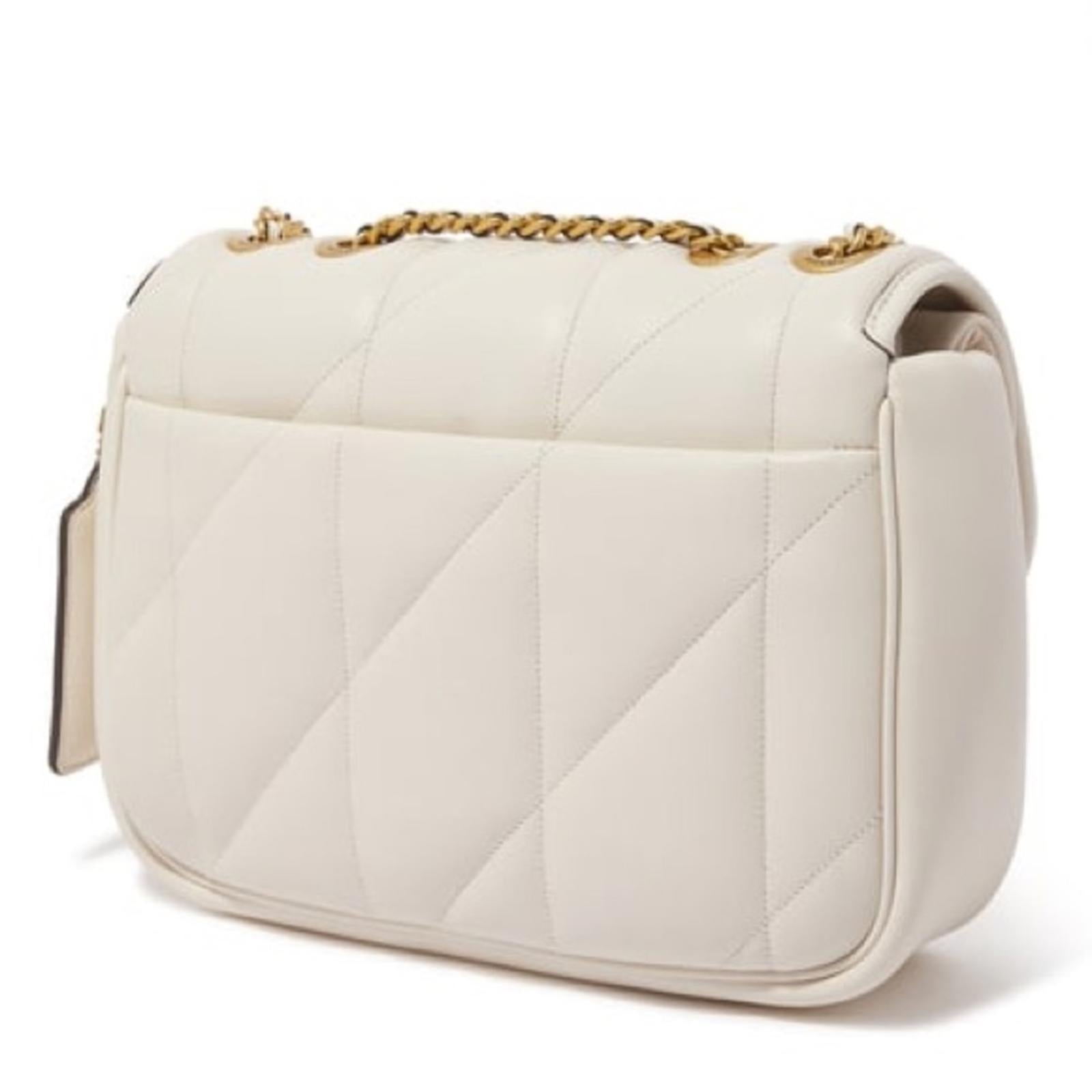 COACH Quilted Pillow Madison Shoulder Bag in Chalk, EXCELLENT!