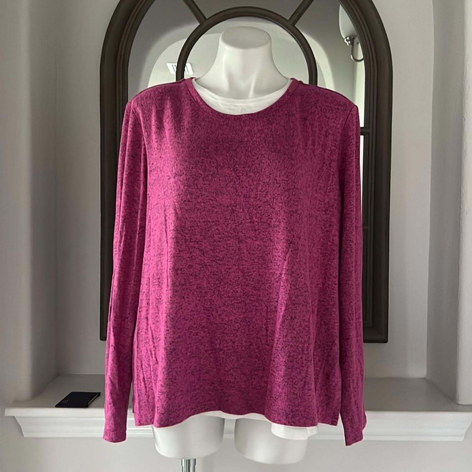 NZT NIC+ZOE Sweet Dreams Long Sleeve Double Layered Top, Size XL New w/Tag