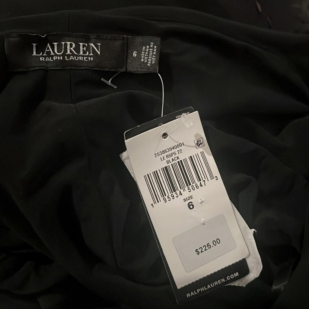 Lauren Ralph Lauren Jersey Off-the-Shoulder Side-Slit Column Gown, Size 6 NEW