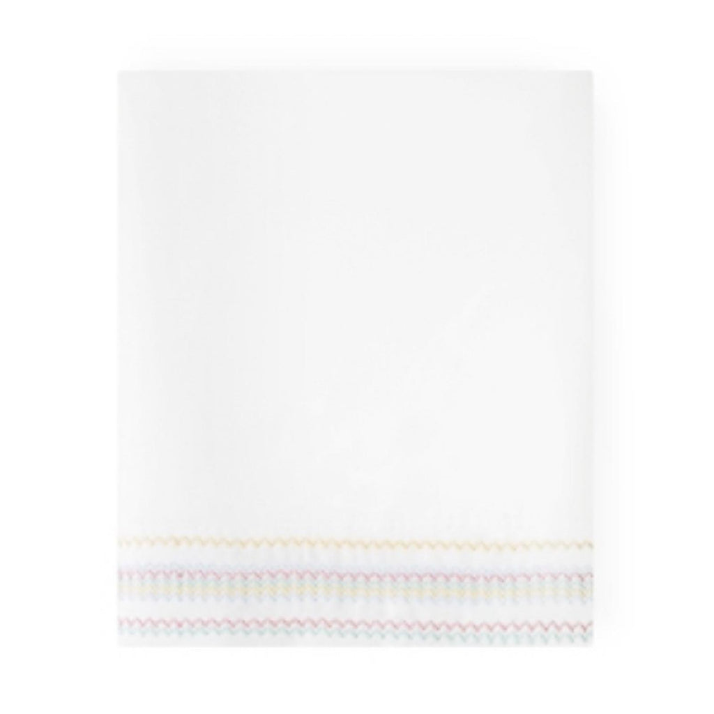 NWT Sky Chevron Multi Embroidered Flat Sheet, Full/Queen New w/Tag