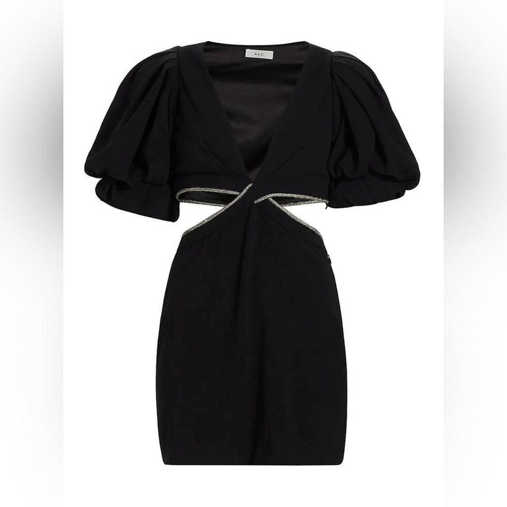A.L.C. Revolve* Hazel Mini Cut-Out Dress in Black, Size 0 EXCELLENT! Retail $595