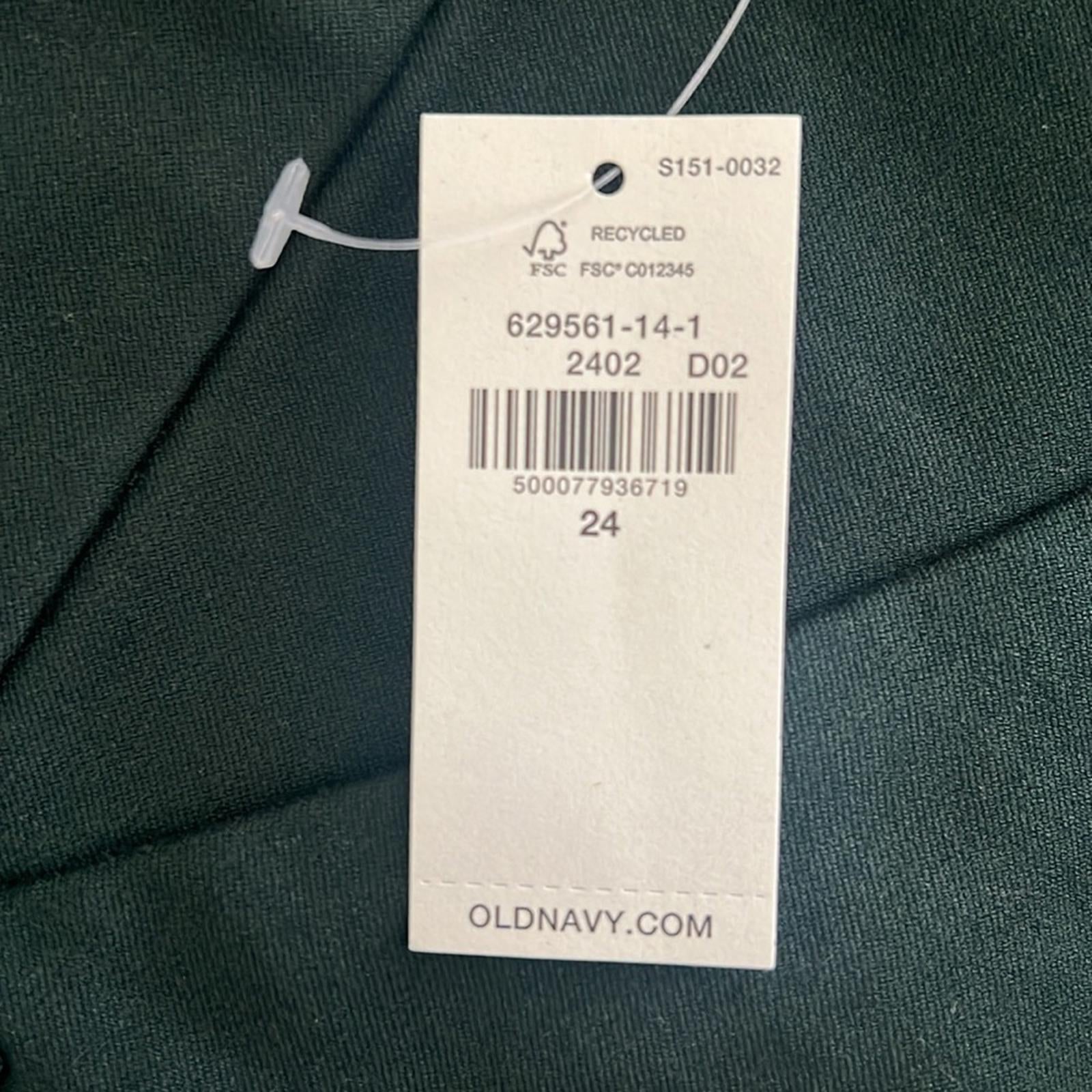 Old Navy Green High-Rise Pixie Skinny Ankle Pants Never-Fade, Size 24
