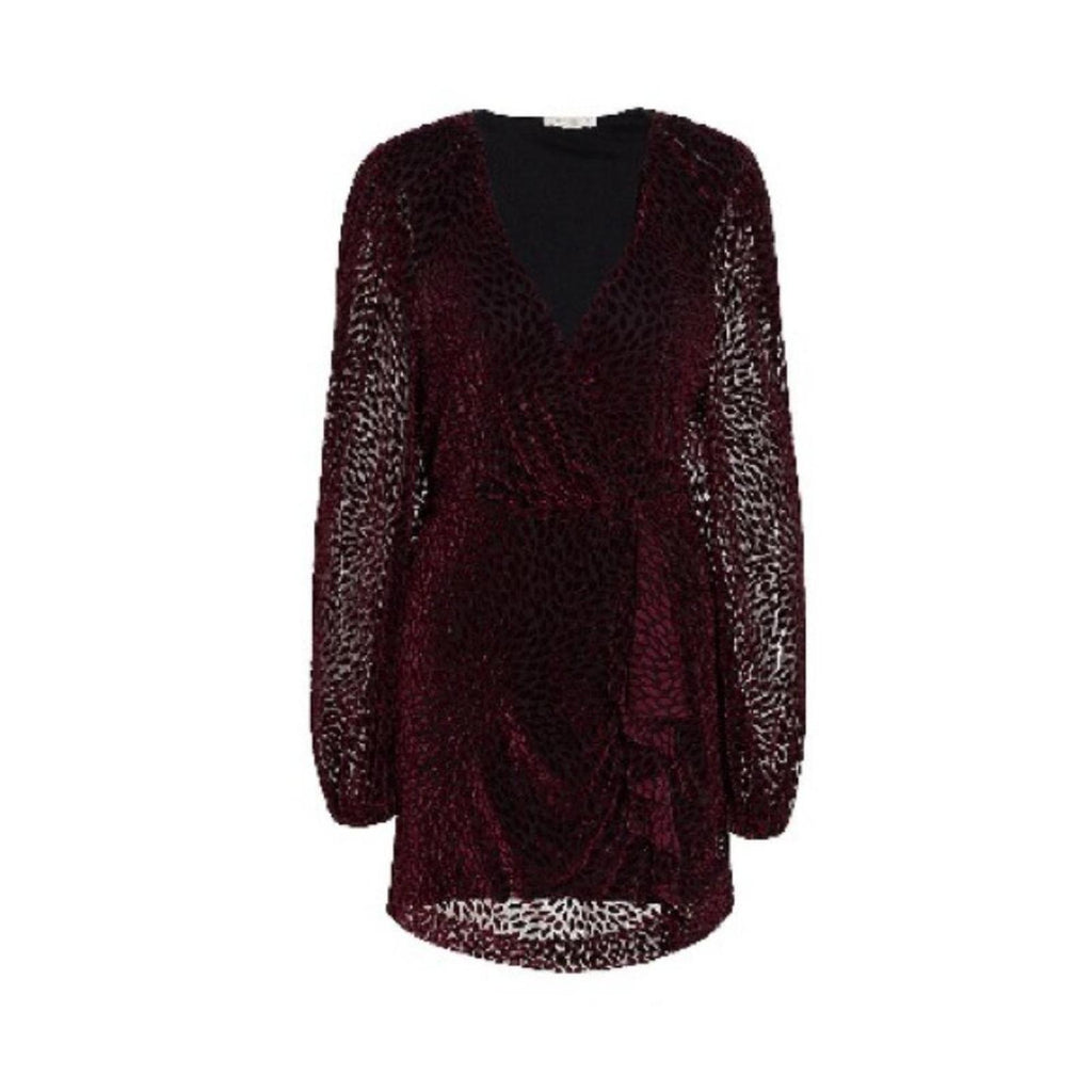 Ramy Brook Aman Mini Dress in Velvet Burnout Print Plum Berry Size XL NWT $395