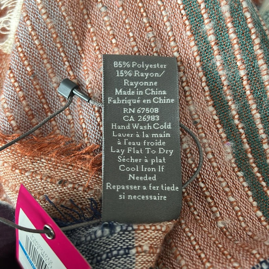 NWT Vince Camuto Plaid Woven Scarf in Orange and Blue New w/Tag