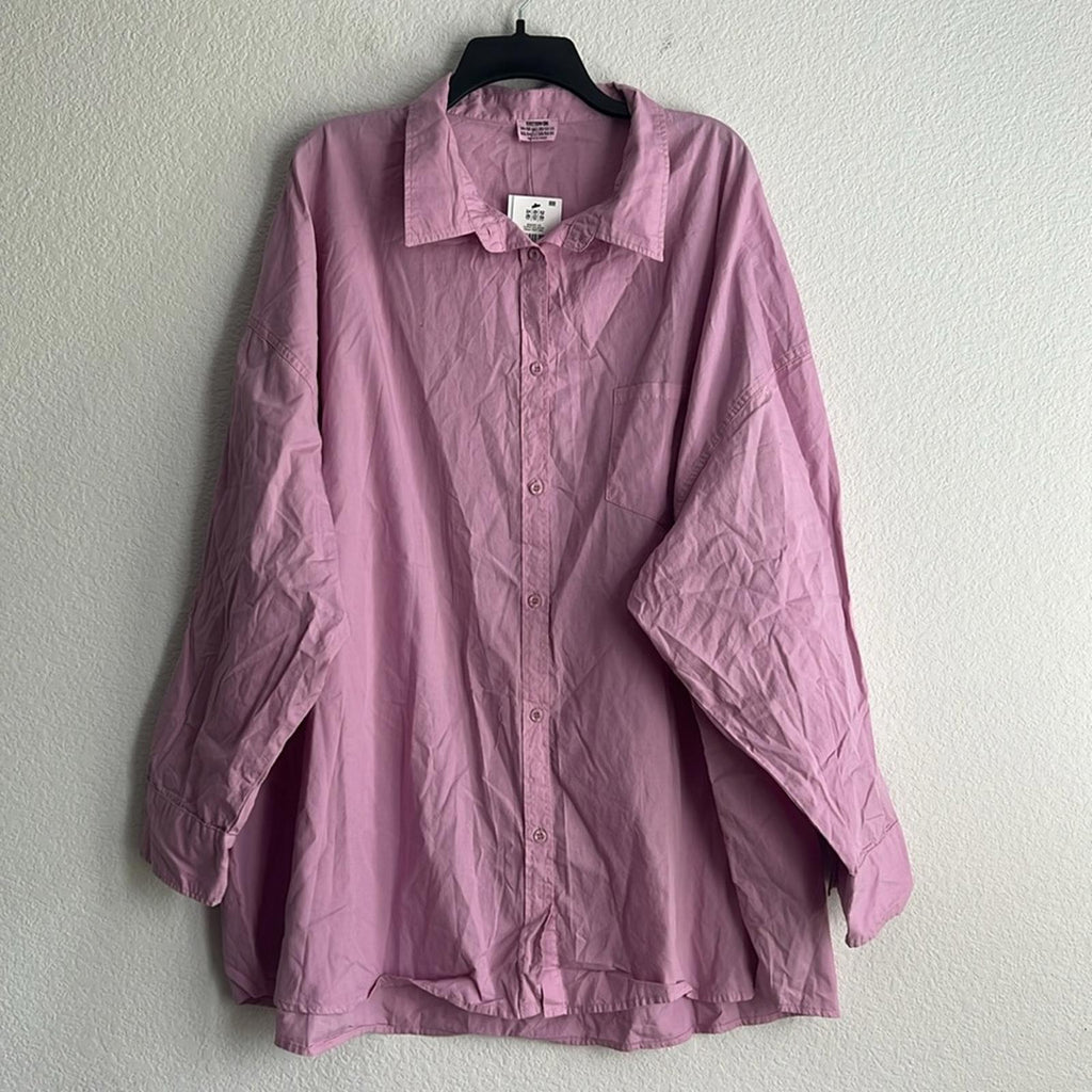 Cotton On Curve Dad Shirt in Soft Iris/Pink Shirt, NWT, Size 20-22