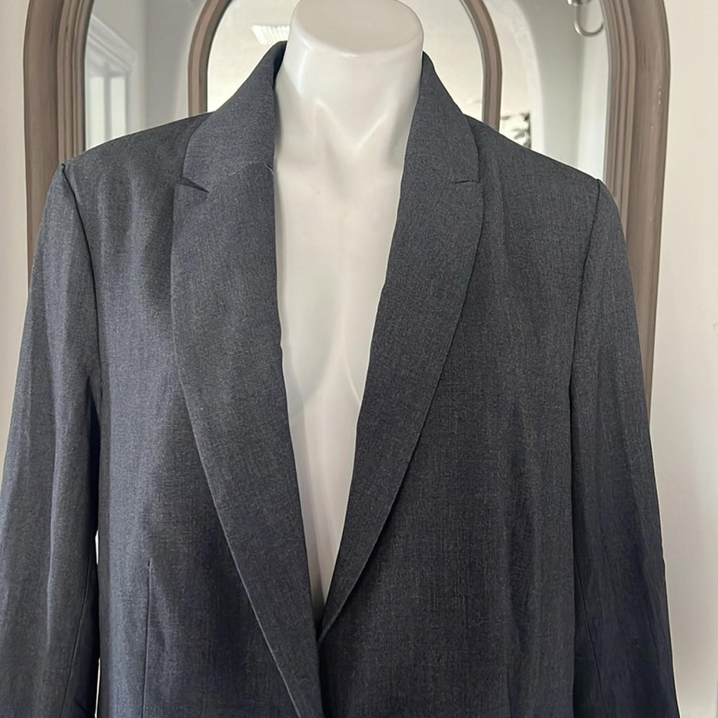 Standards & Practice One-Button Boyfriend Blazer in Charcoal, Size 1X New w/Tag