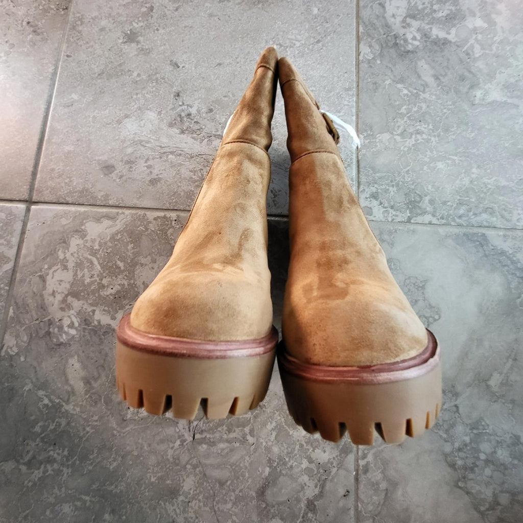 Veronica Beard Hannigan Suede Platform Boots in Hazelwood, Size 11 NEW +DustBag